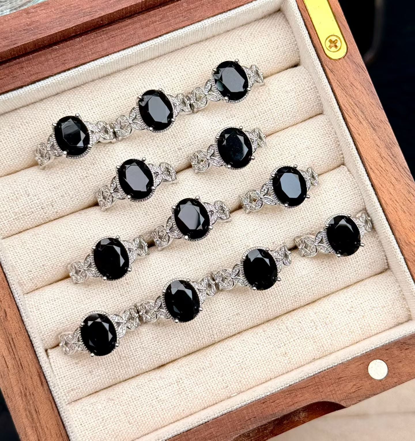 Adjustable Cooper Silver Plated Crystal Ring Crystal Healing Bulk Wholesale