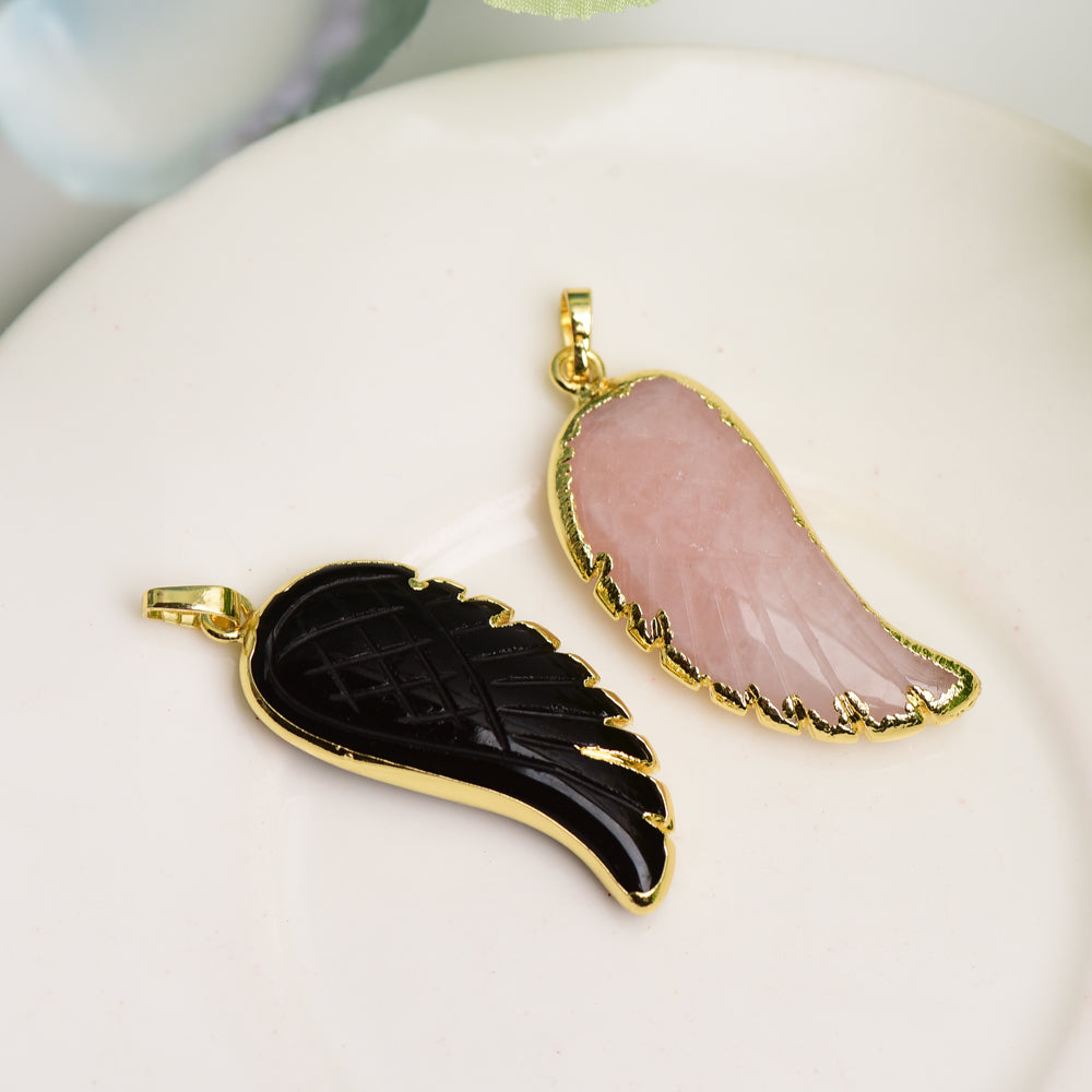 Mixed Crystal Wing Shape Pendant Crystal Healing Bulk Wholesale