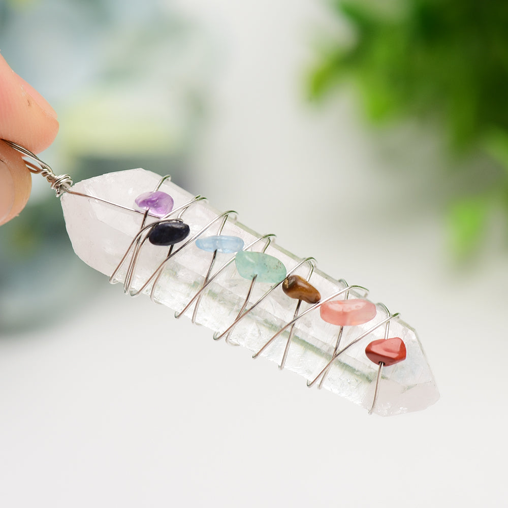 Selenite with Chakra Decor Pendant Crystal Healing Bulk Wholesale