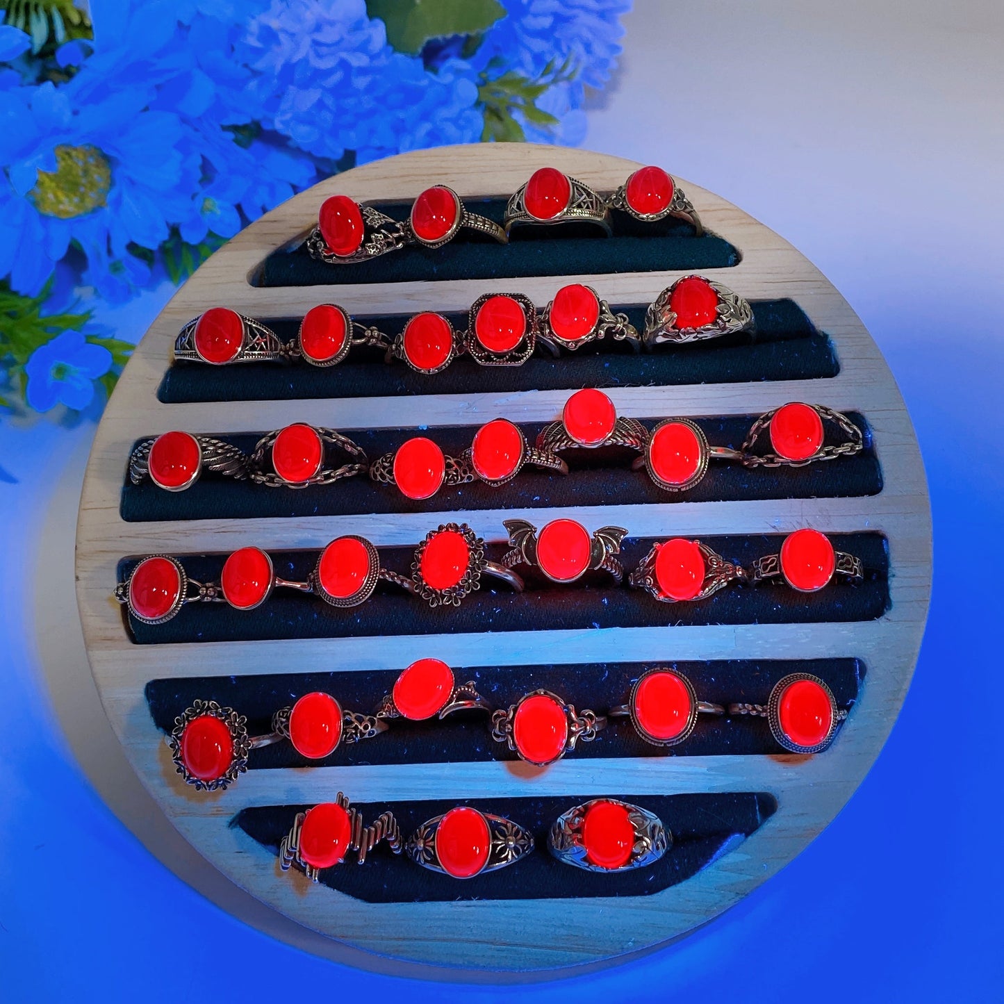 S925 Star Ruby Ring Crystal Healing Bulk Wholesale