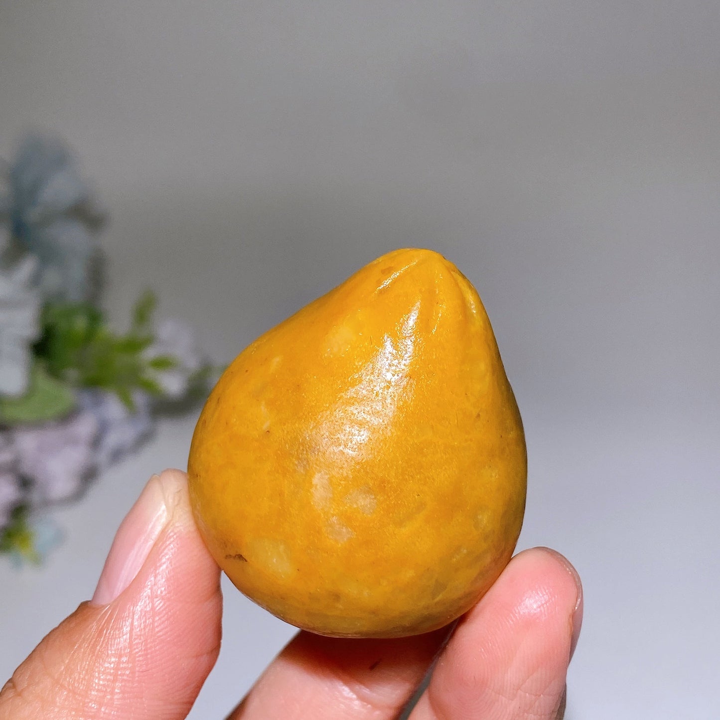 1.7" Yellow Jade Grapefruit Fruit Carving Crystal Healing Bulk Wholesale