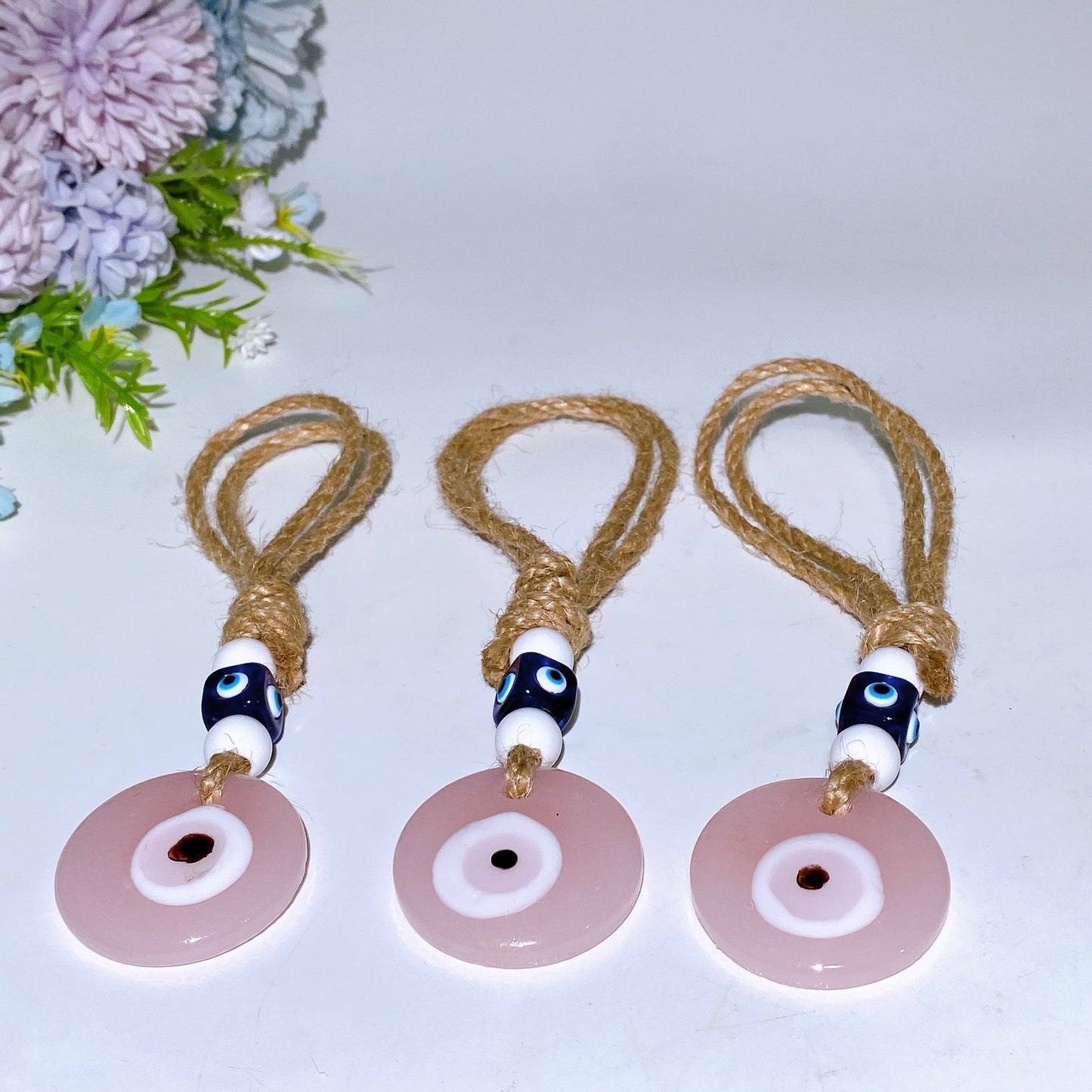 15cm Evil's Eye with Rope Hanging Ornament Crystal Healing Bulk Wholesale