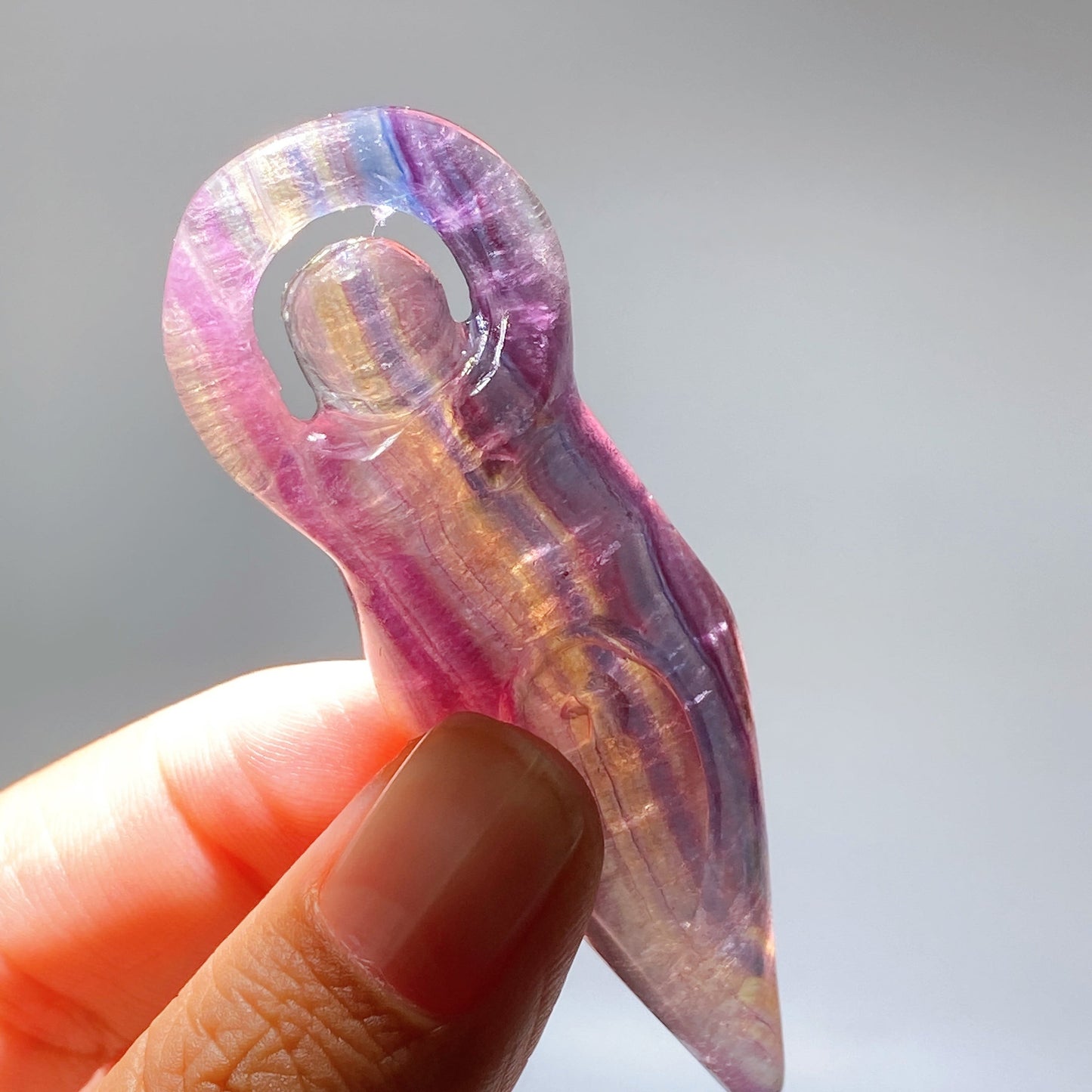 2.9"-3.1" Fluorite Goddess Carving Crystal Healing Bulk Wholesale