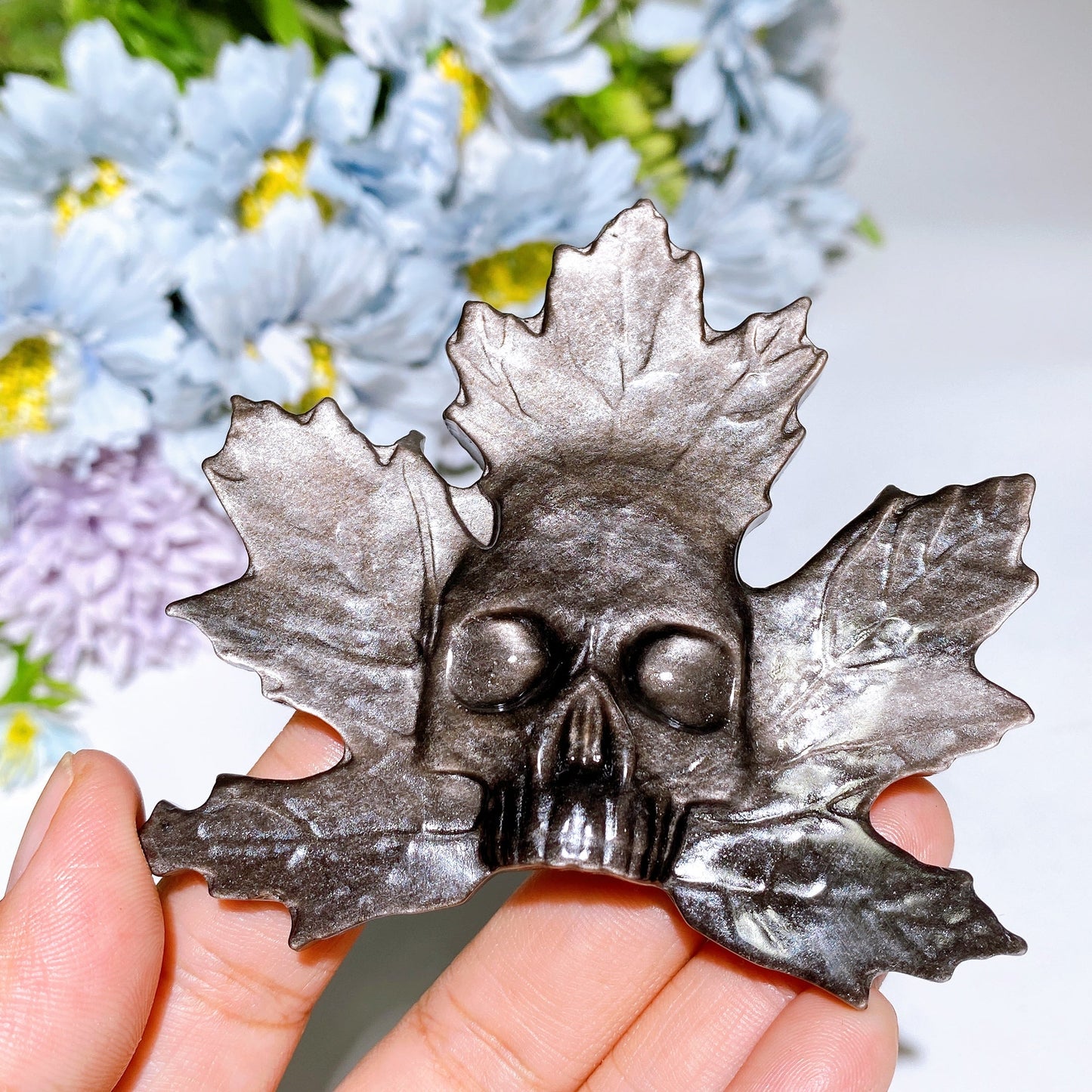 3.0"-3.4" Silver Obsidian Golden Obsidian Carving Crystal Healing Bulk Wholesale