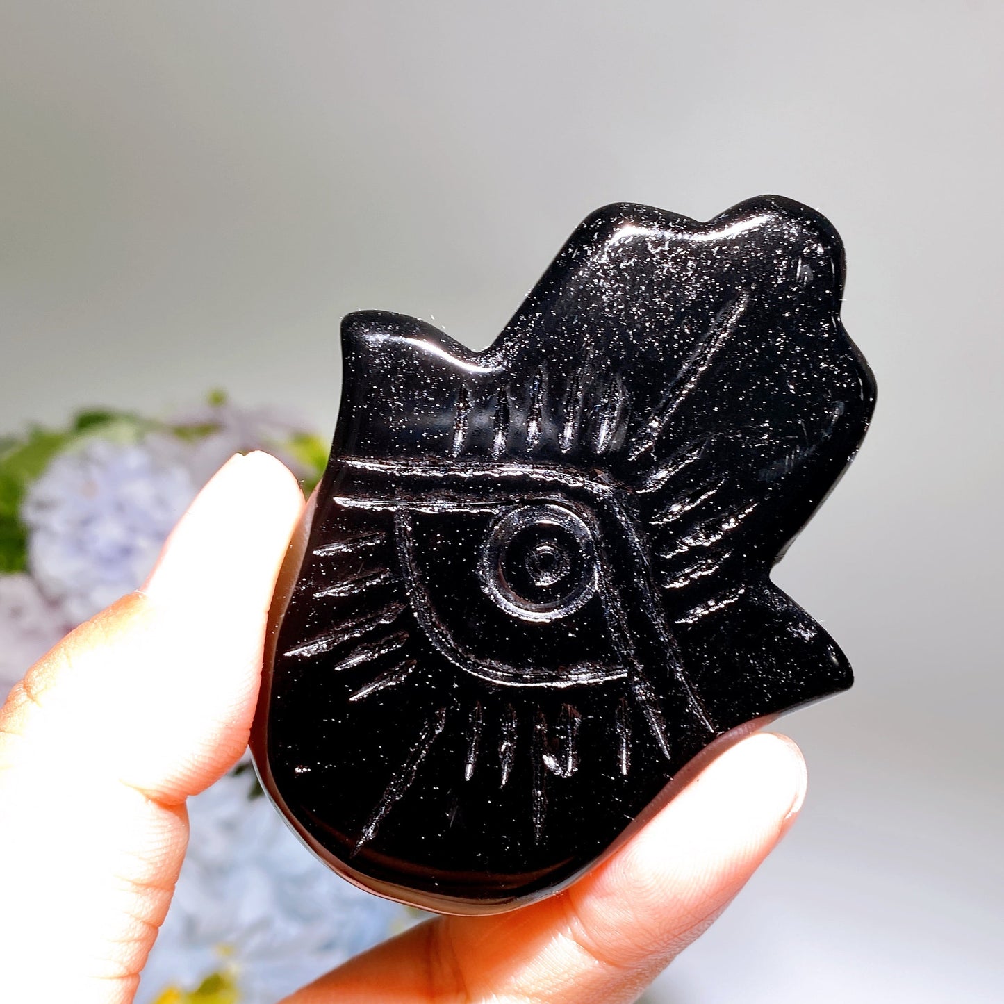 2.9" Crystal Hand with Horu's Eye Crystal Healing Bulk Wholesale