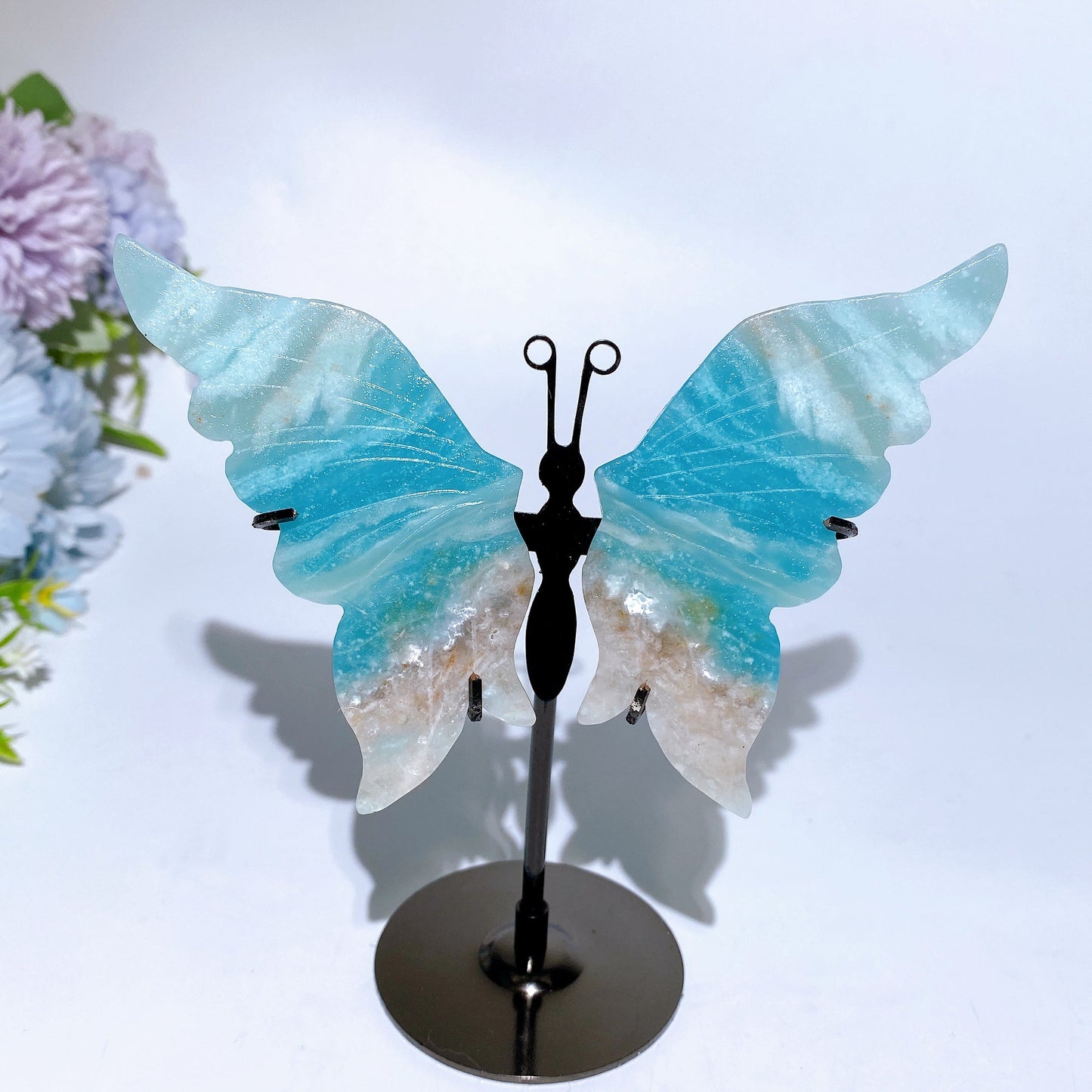 Sky Blue Butterfly Wings with Stand Crystal Healing Bulk Wholesale