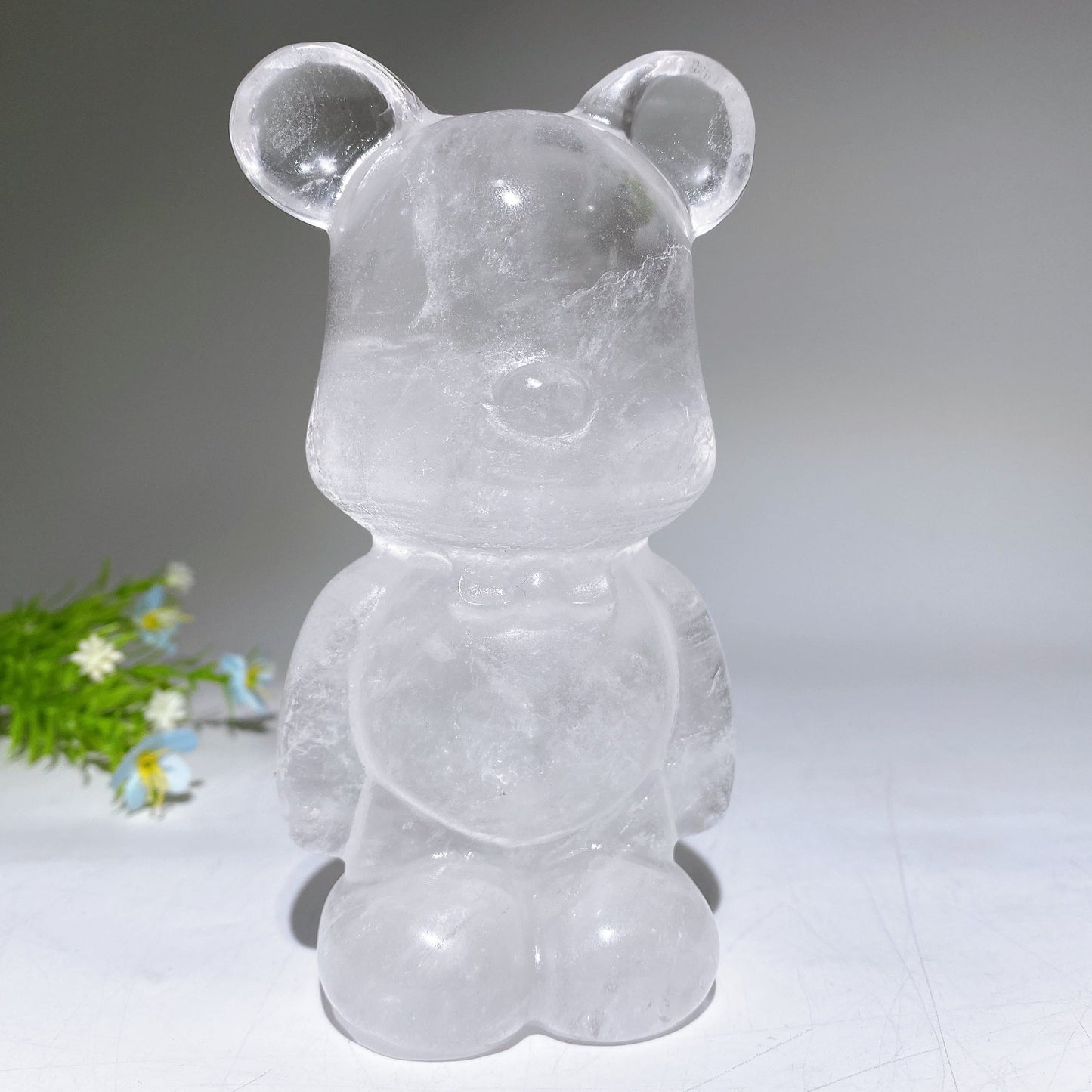 5.4" Clear Quartz Bear Carving Crystal Healing Bulk Wholesale