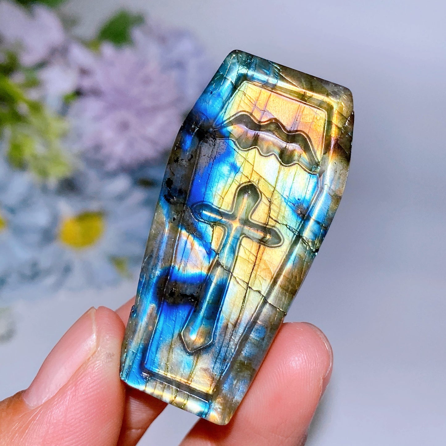 2.0" Labradorite Coffin Carving Crystal Healing Bulk Wholesale