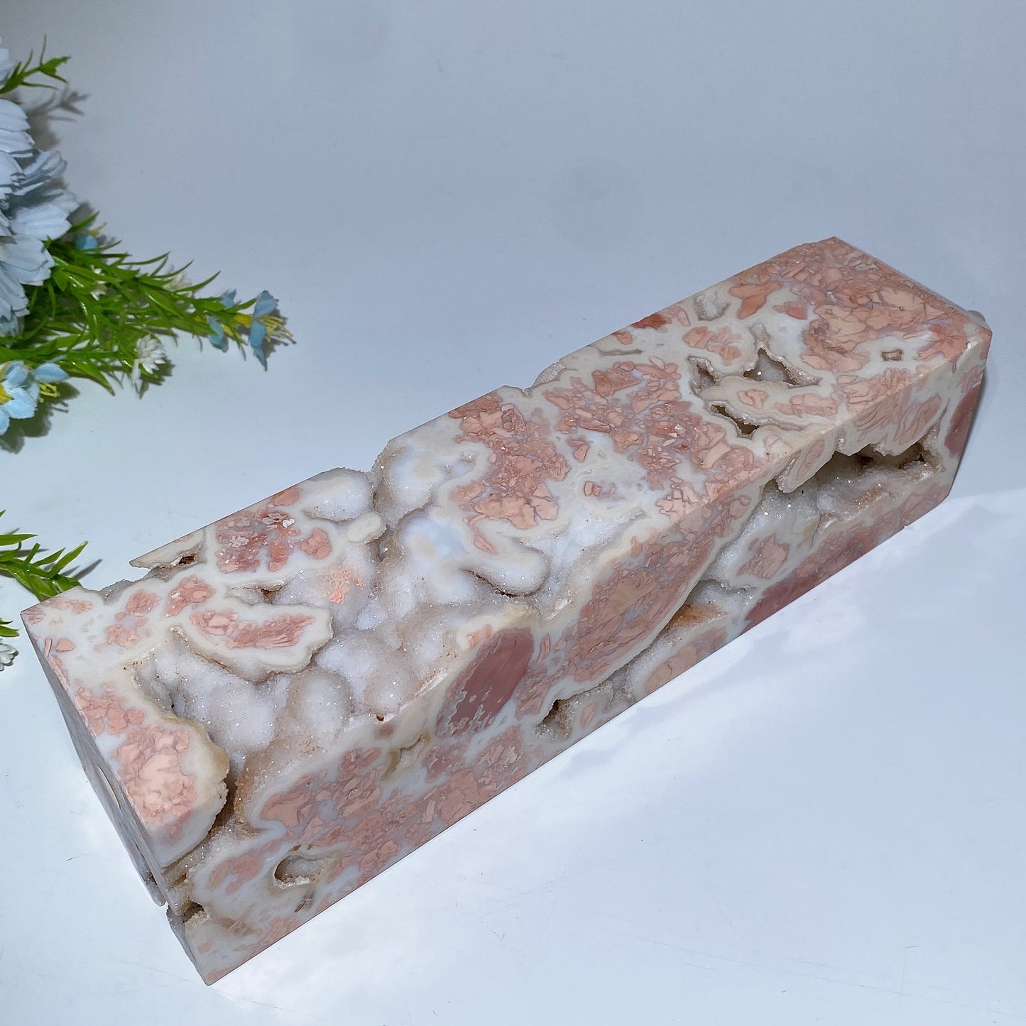 27cm Unique Druzy Cotton Candy Agate Tower Crystal Healing Bulk Wholesale