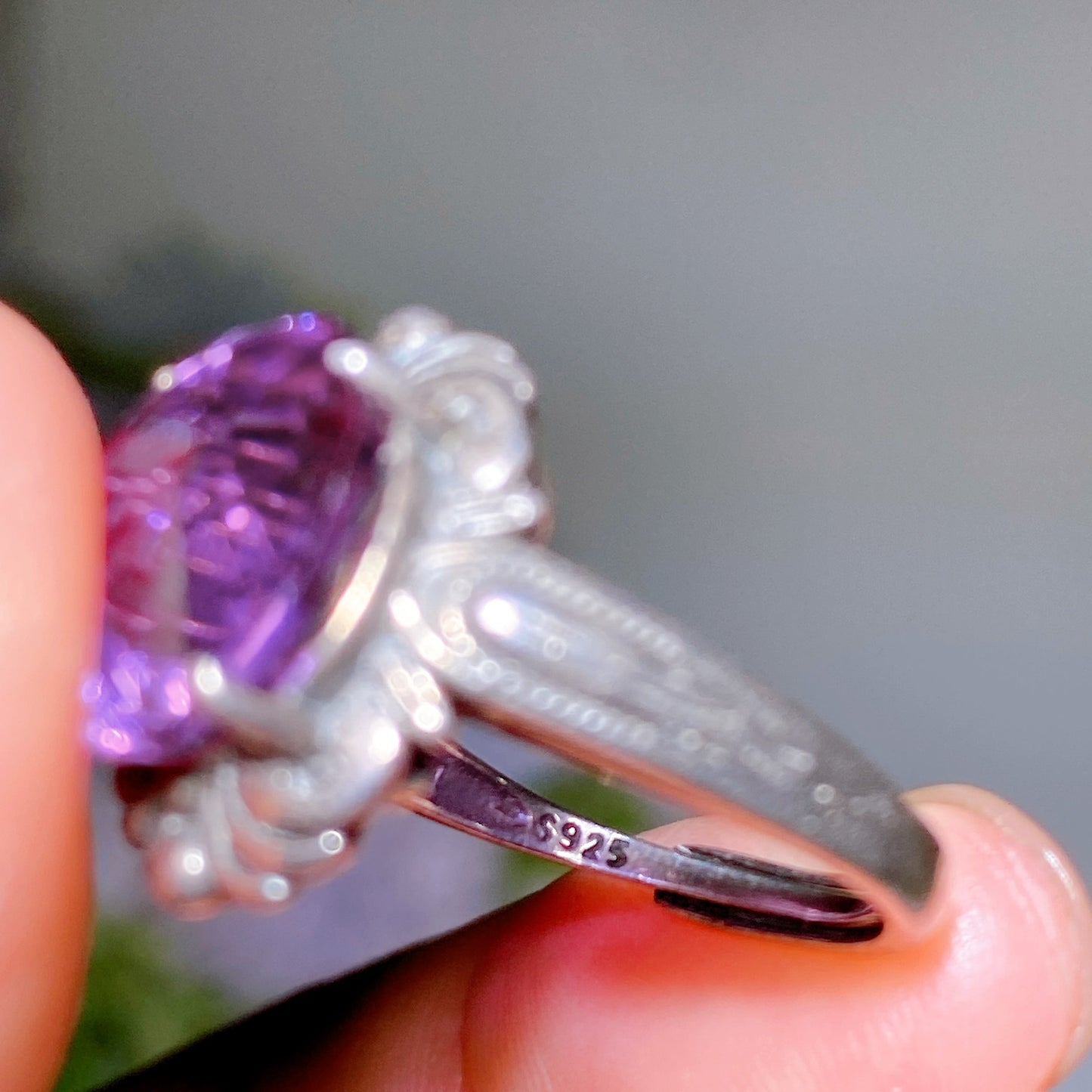 Sterling Silver Faceted Amethyst Ring Crystal Healing Bulk Wholesale