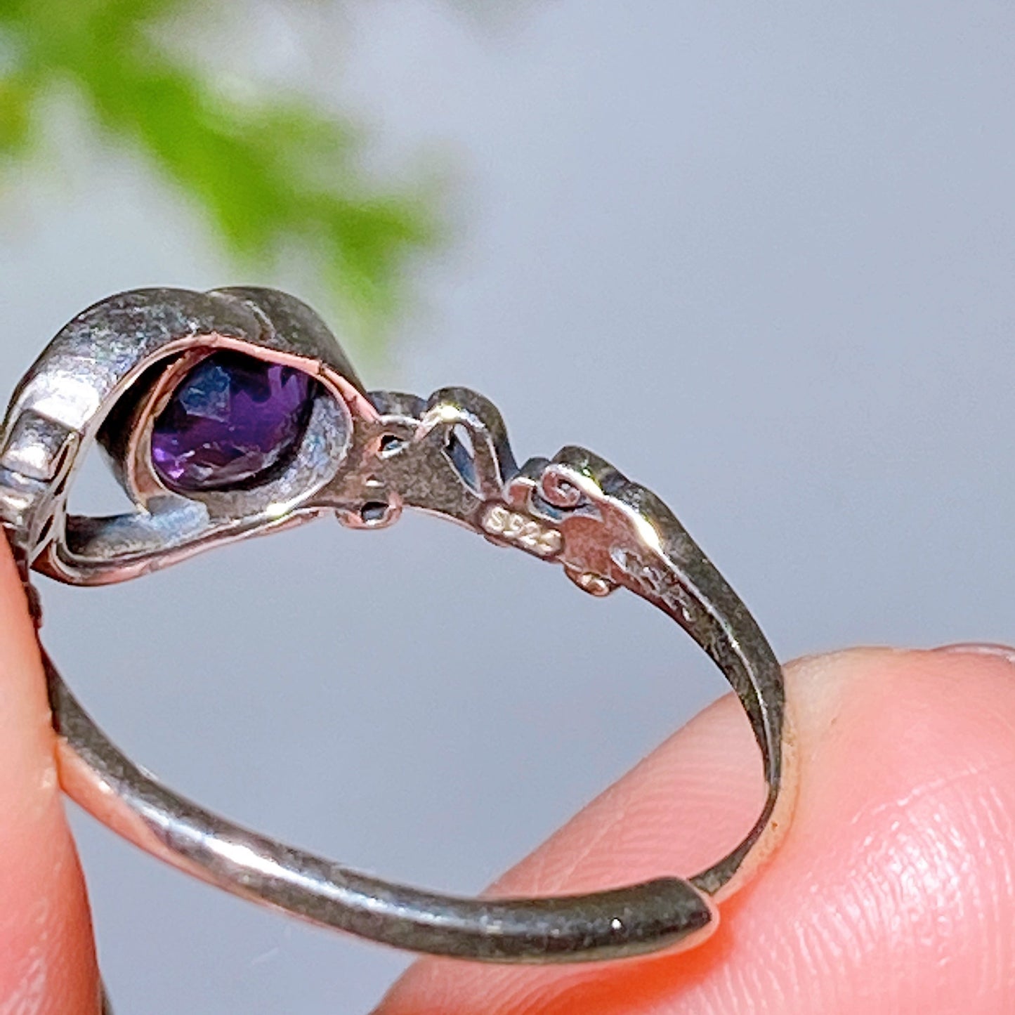 Sterling Silver Amethyst Moon Ring Crystal Healing Bulk Wholesale