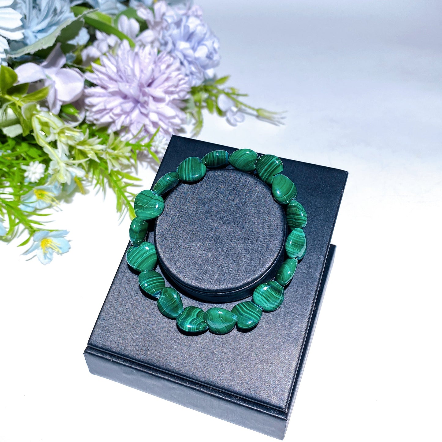 Natrual Malachite Heart Bracelet Crystal Healing Bulk Wholesale