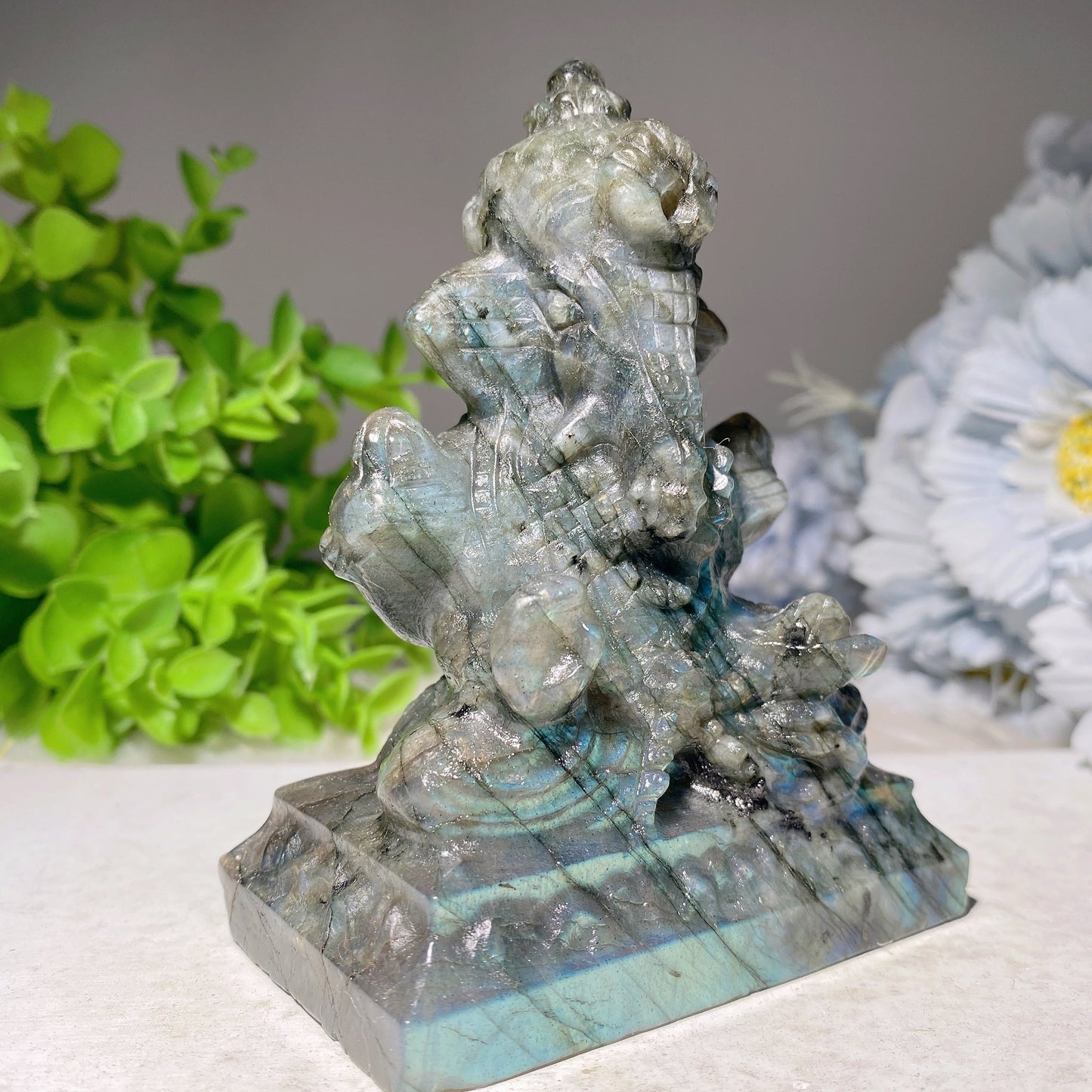 4.0" Labradorite Ganesha Carvings Bulk Wholesale