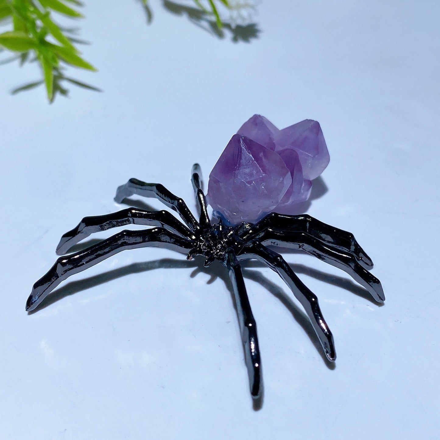2.2" Raw Amethyst metal Spider Free Form Crystal Healing Bulk Wholesale