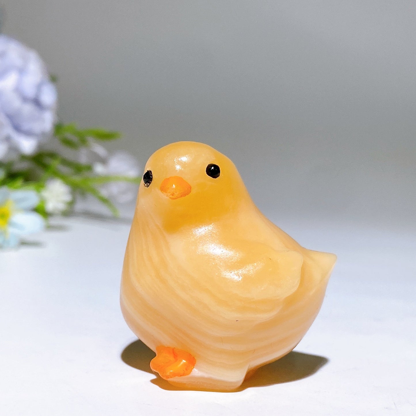 1.5" Orange Calcite Hen Carving Crystal Healing Bulk Wholesale