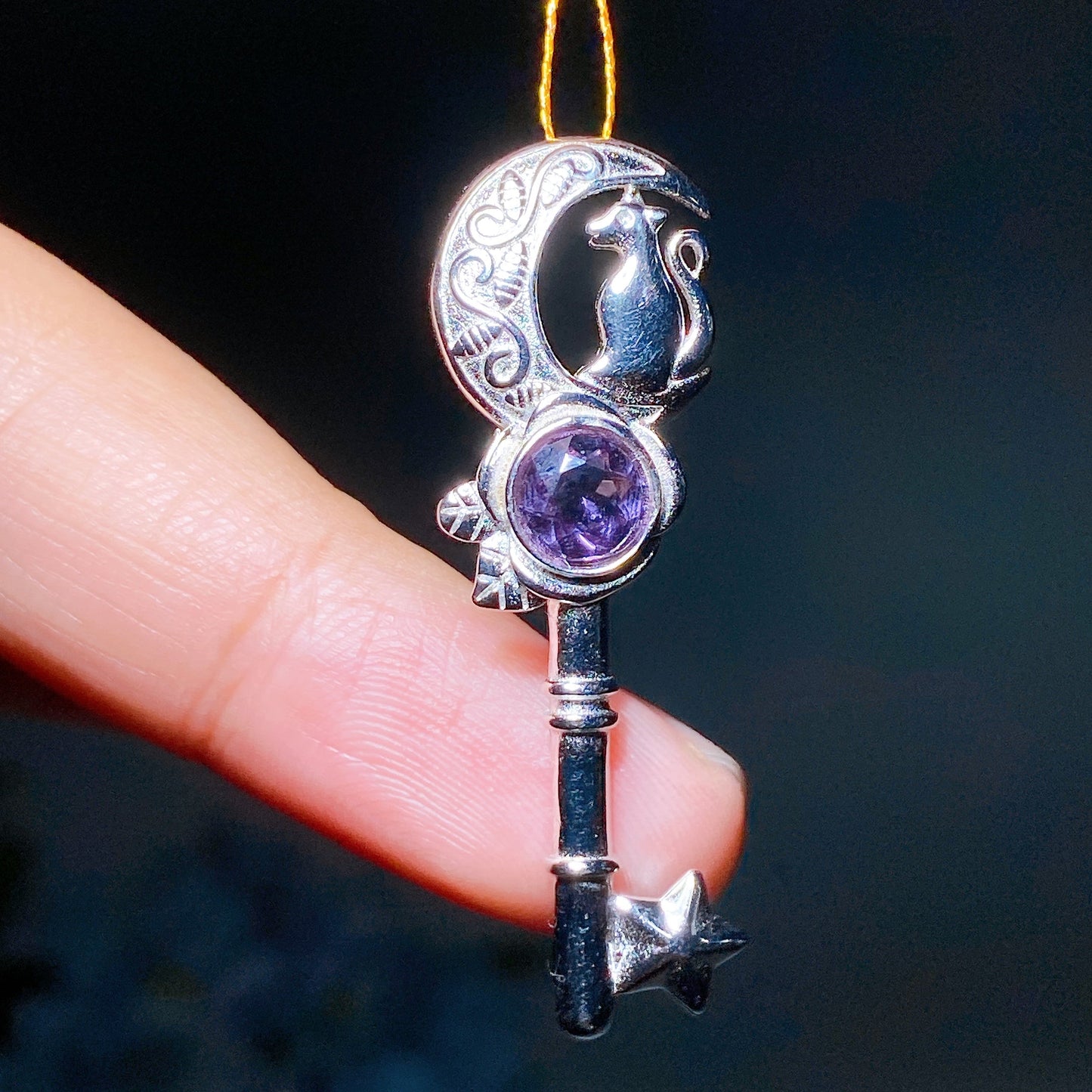 925 Silver Moon & Fox Amethyst Blue Topaz Pendant Crystal Healing Bulk Wholesale