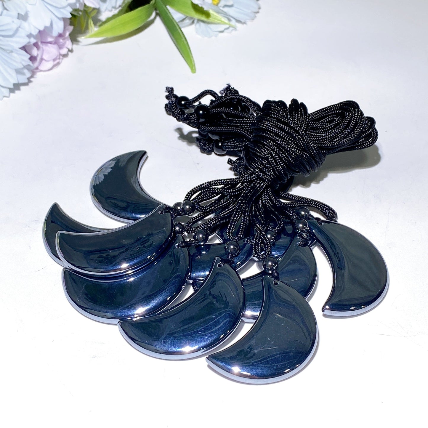 45mm Terahertz Moon Necklace Crystal Healing Bulk Wholesale