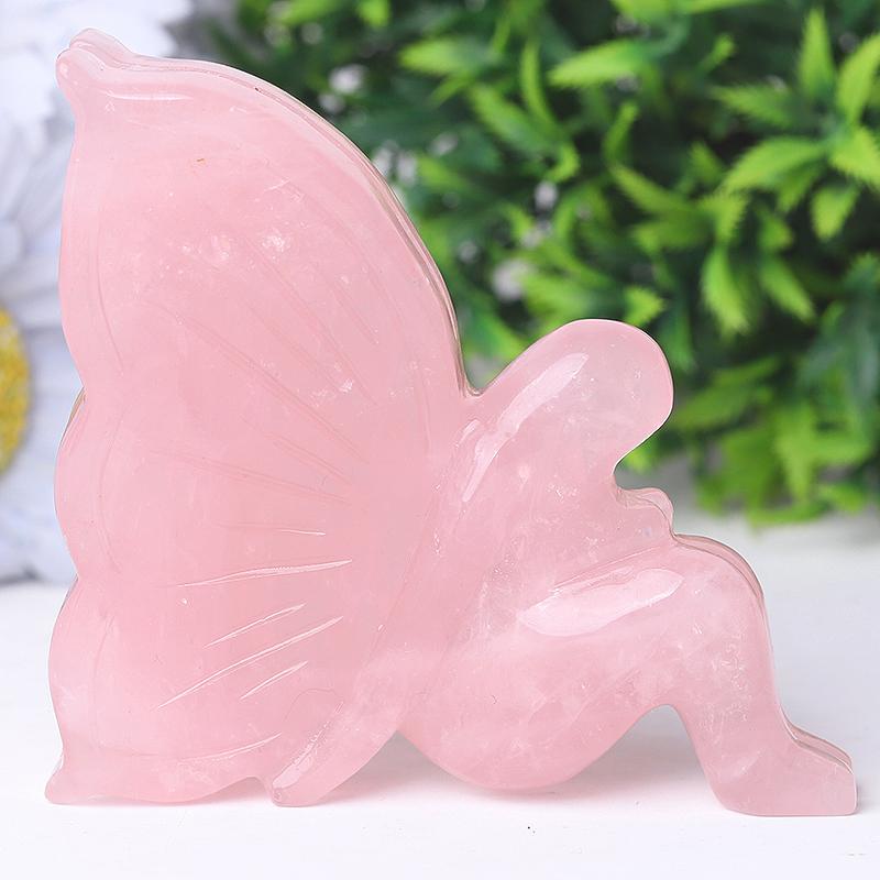 3.3" Rose Quartz Fairy Crystal Carvings Wholesale Crystals USA