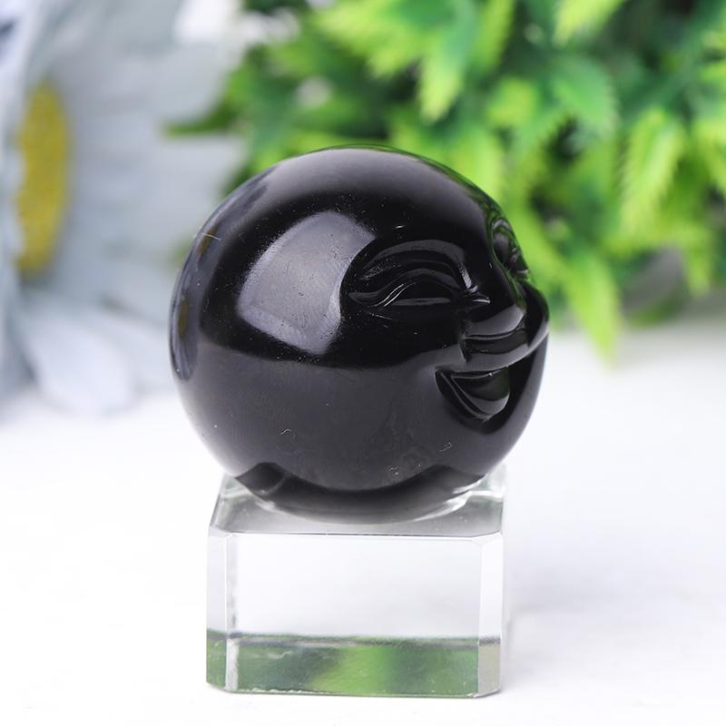1.35" Smile Face Crystal Carvings Wholesale Crystals USA