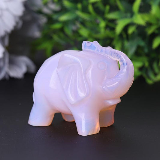 3" Pink Opalite Elephant Crystal Carvings Wholesale Crystals USA