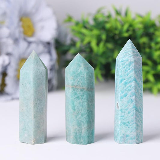 Wholesale Natural Polished Amazon Point Natural Crystal Amazonite Tower Wholesale Crystals USA