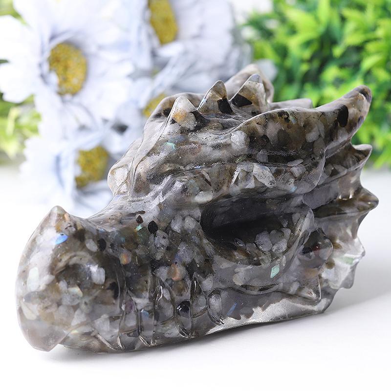 5.5" Large Resin Dragon Head Figurines Wholesale Crystals USA