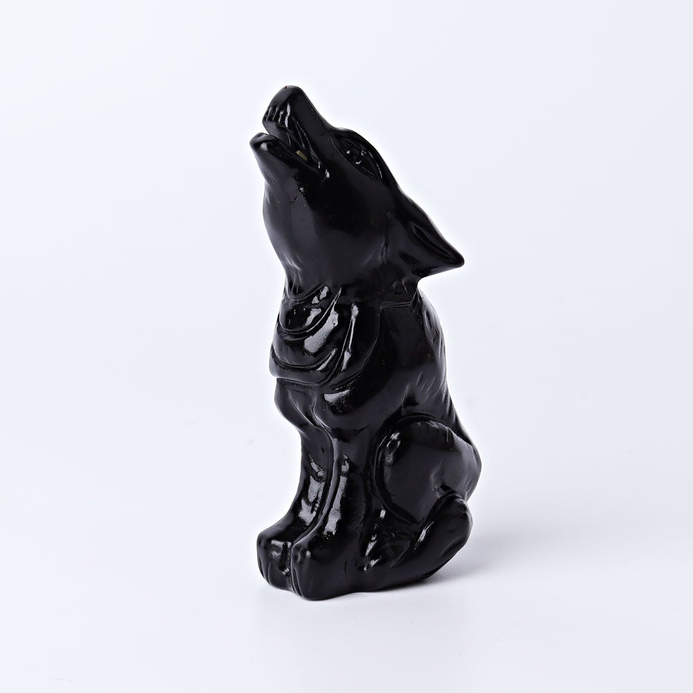 3.7" Wolf Crystal Carvings Wholesale Crystals USA