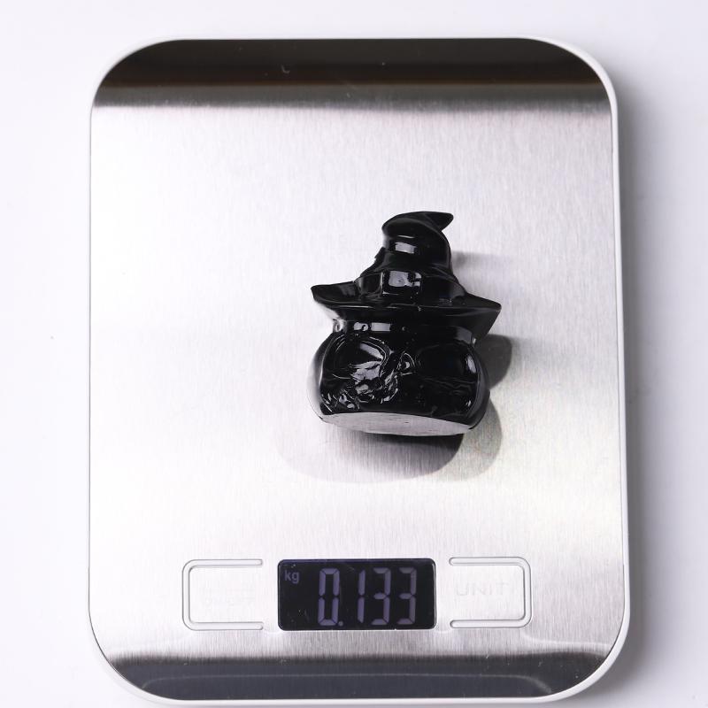 2.2" Black Obsidian Pumpkin Crystal Carvings for Halloween Wholesale Crystals USA