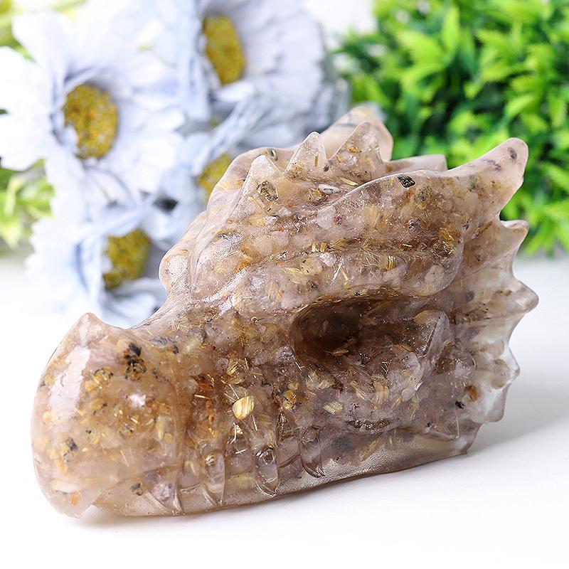 5.5" Large Resin Dragon Head Figurines Wholesale Crystals USA