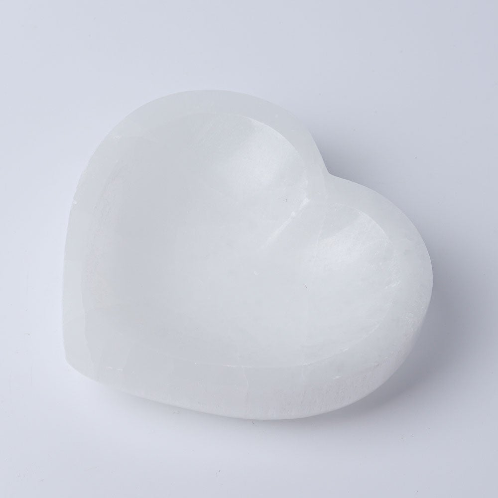4.5" Selenite Heart Shape Bowl Wholesale Crystals USA