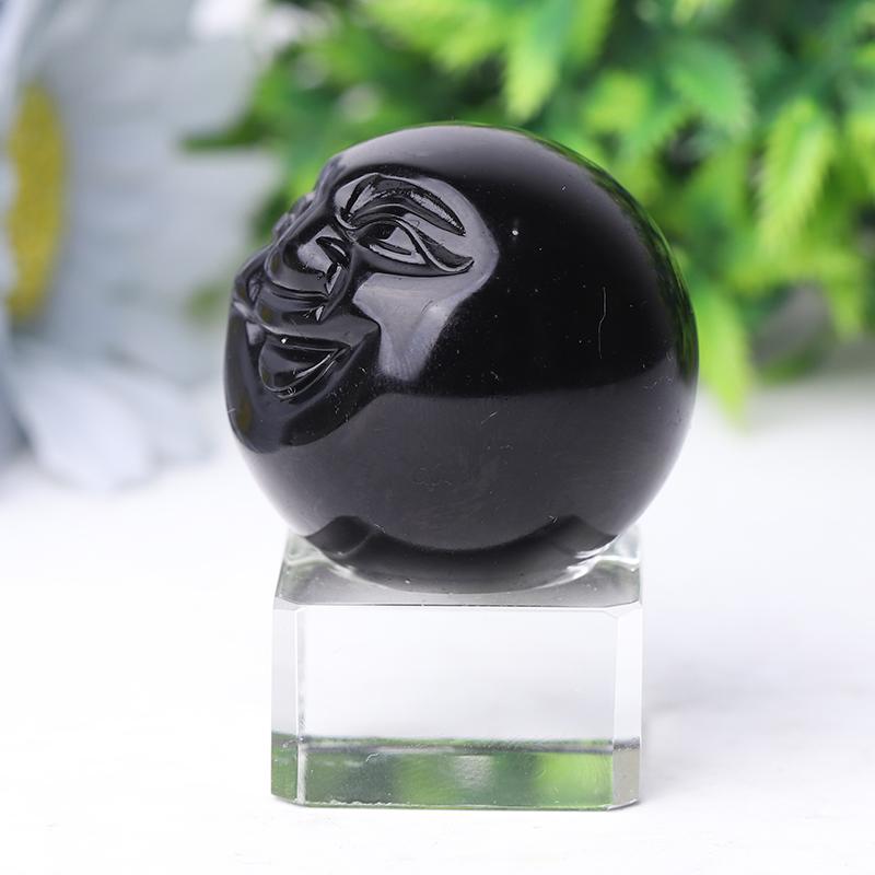 1.35" Smile Face Crystal Carvings Wholesale Crystals USA