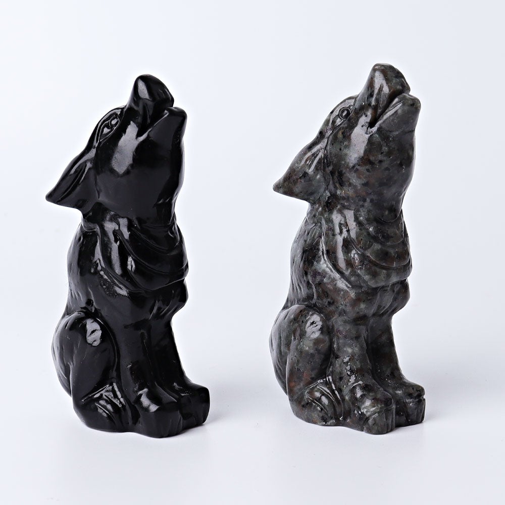 3.7" Wolf Crystal Carvings Wholesale Crystals USA