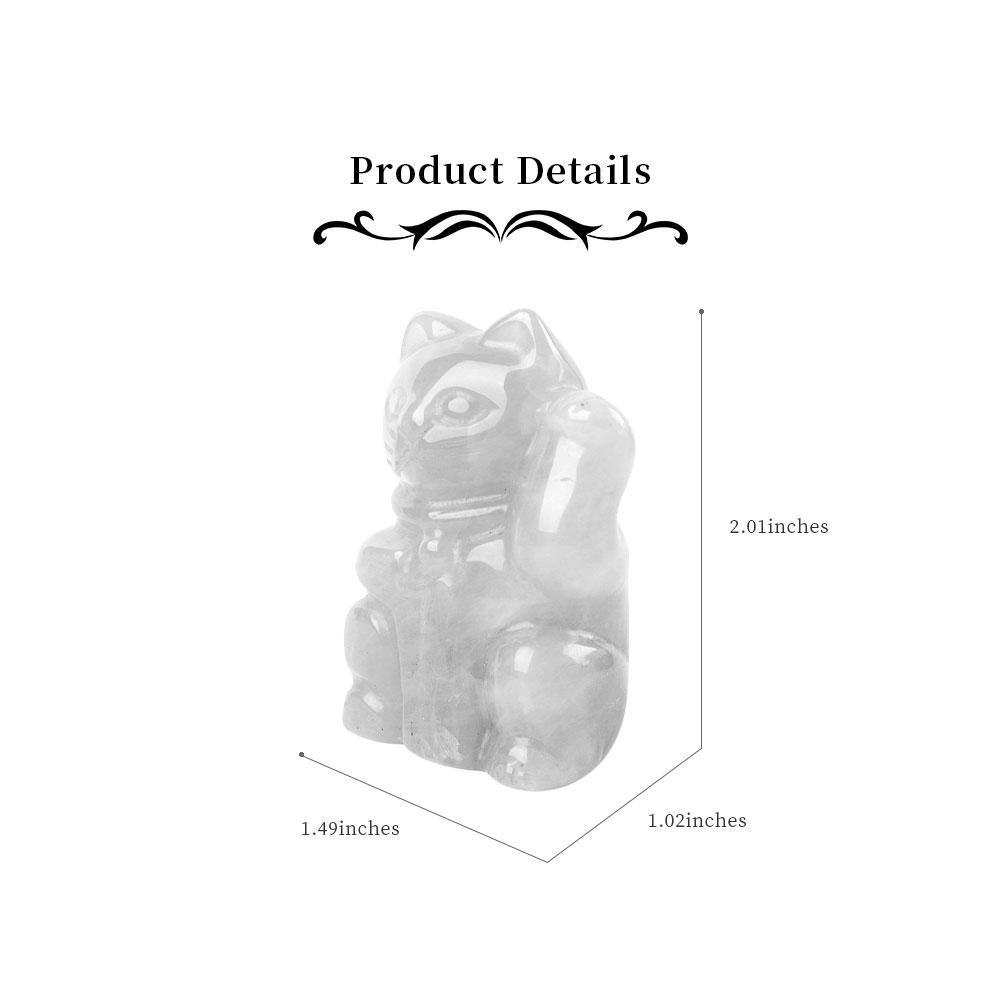 2" Rose Quartz Crystal Carving Lucky Cat Wholesale Crystals USA