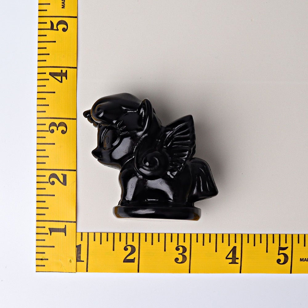 2.3" Black Obsidian Unicorn Crystal Carvings Wholesale Crystals USA