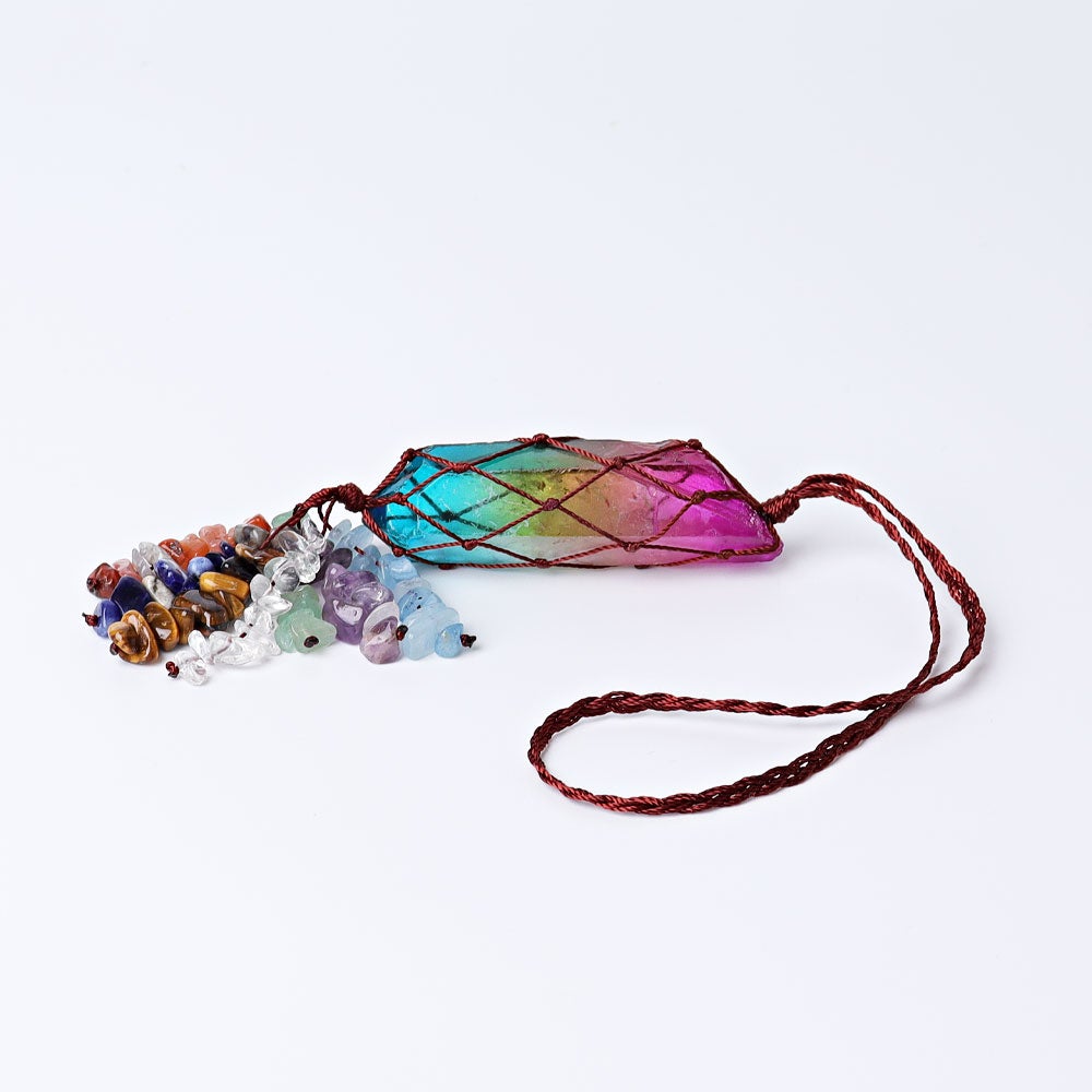10" Chakra Aura Angel Crystal Hanging Ornament Wholesale Crystals USA