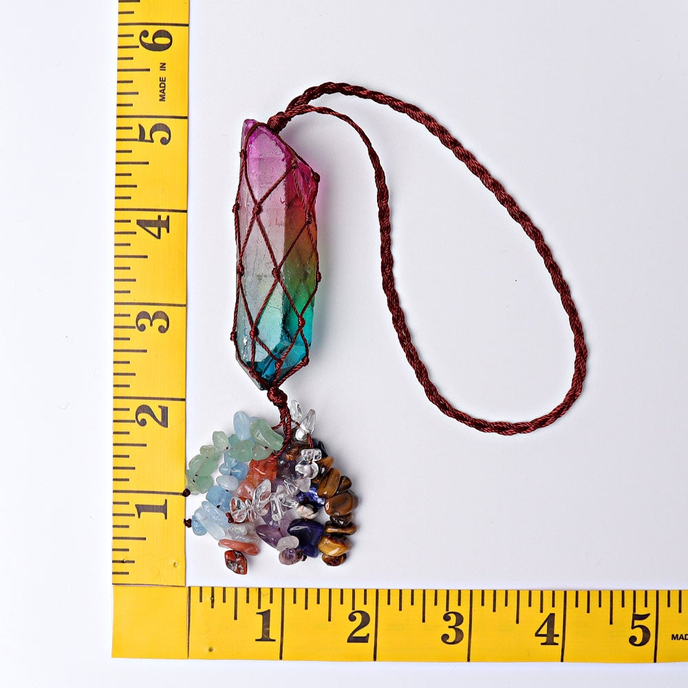 10" Chakra Aura Angel Crystal Hanging Ornament Wholesale Crystals USA