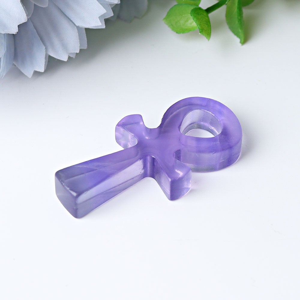 2" Fluorite Egypt Cross Crystal Carvings Wholesale Crystals USA