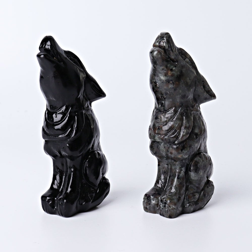 3.7" Wolf Crystal Carvings Wholesale Crystals USA