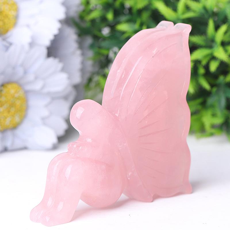 3.3" Rose Quartz Fairy Crystal Carvings Wholesale Crystals USA