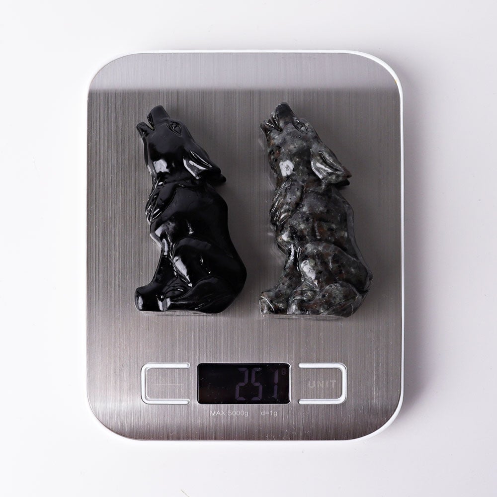 3.7" Wolf Crystal Carvings Wholesale Crystals USA