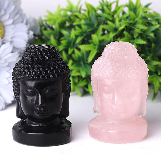 3" Buddha Head Crystal Carvings Wholesale Crystals USA