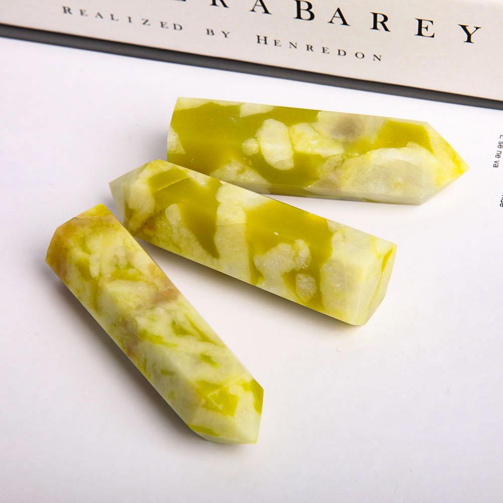 Set of 3 Serpentine Crystal Points Wholesale Crystals USA
