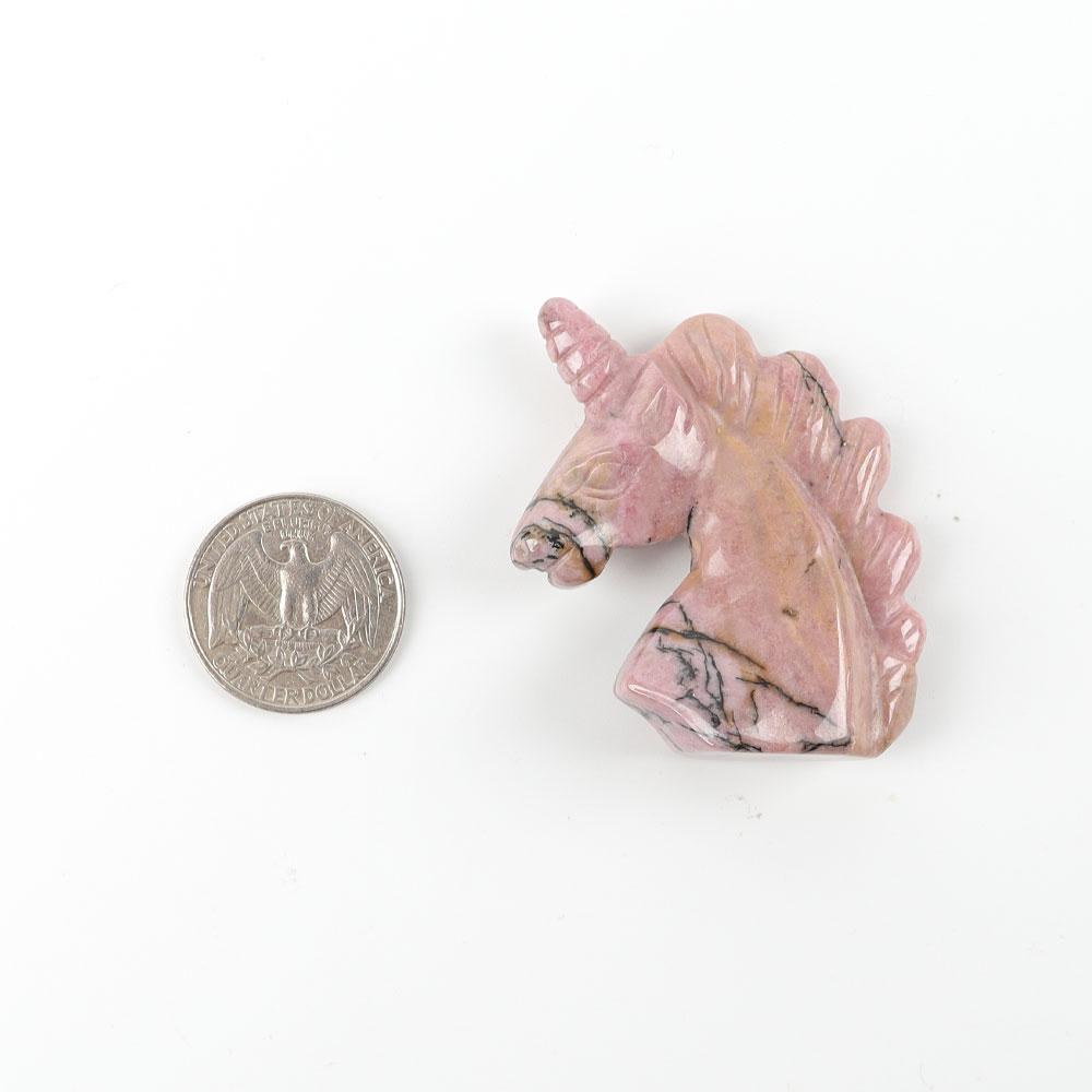 2" Rhodonite Crystal Carving Unicorn Wholesale Crystals USA