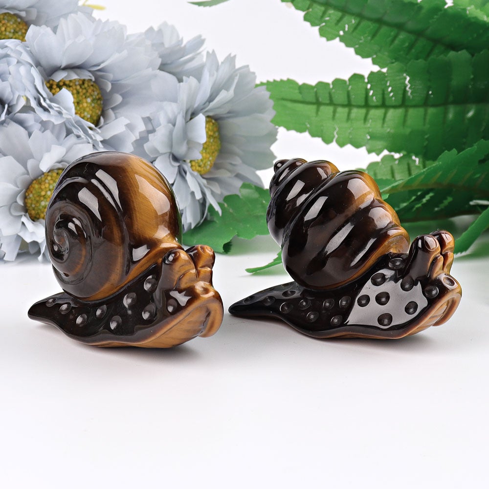 2.5" Tiger's Eye Snail Crystal Carvings Wholesale Crystals USA