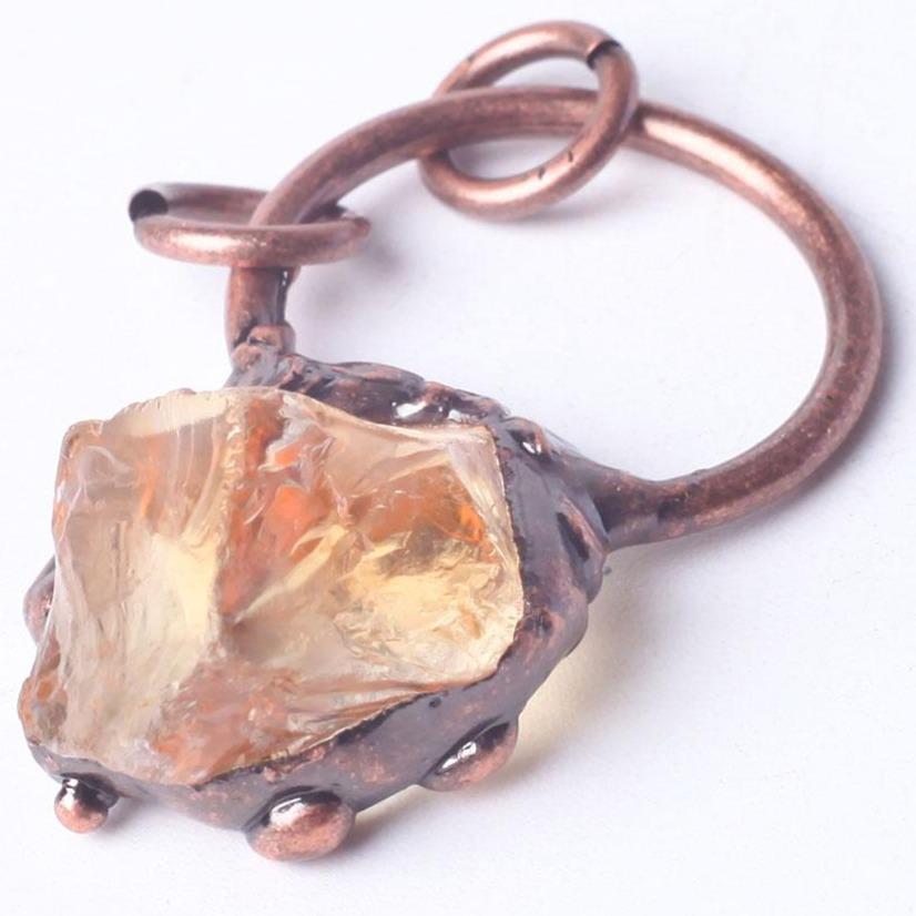 Wire Wrapped Raw Rough Irregular Shape Citrine Stone Crystal Pendant Wholesale Crystals USA