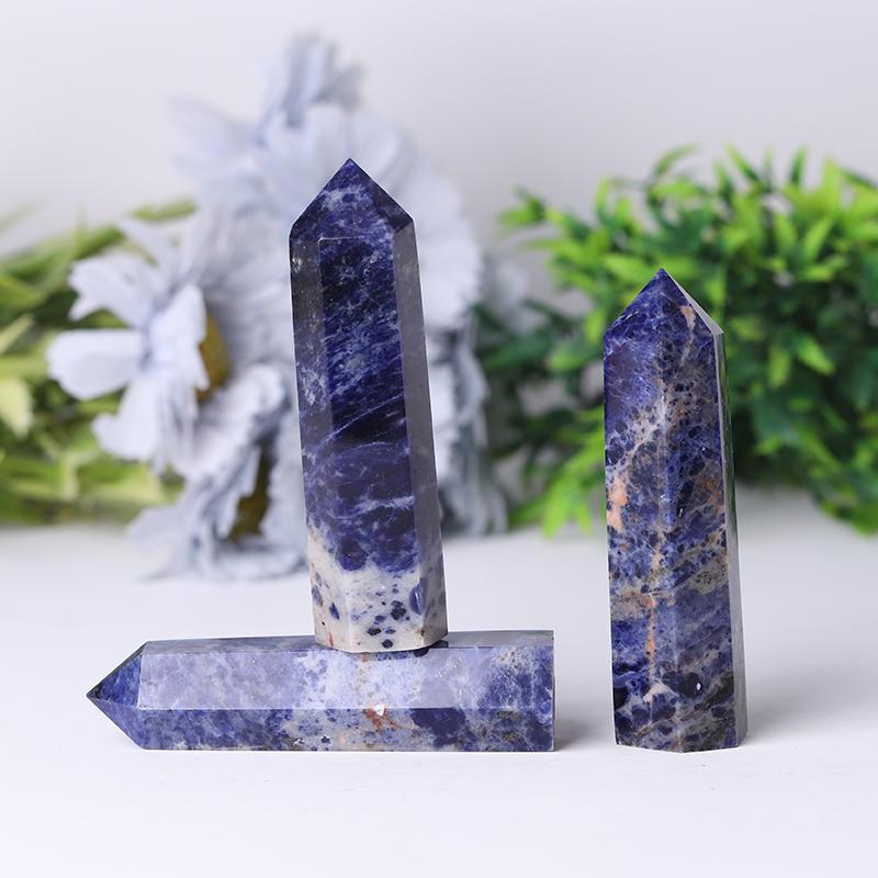 Wholesale Natural Crystal Healing Stone Sodalite Crystal Point Wholesale Crystals USA