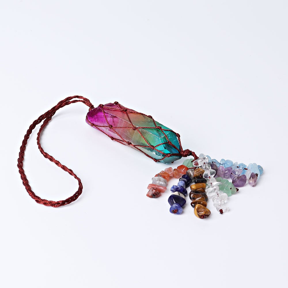 10" Chakra Aura Angel Crystal Hanging Ornament Wholesale Crystals USA