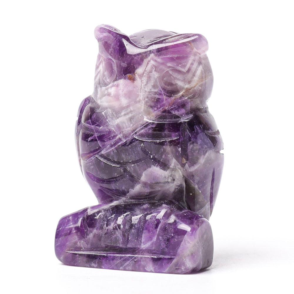 2.0" Amethyst Owl Figurine Crystal Carvings Wholesale Crystals USA