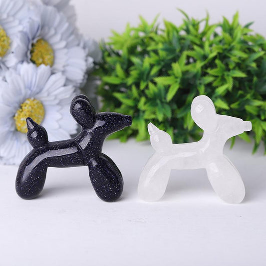 2.8" Balloon Dog Crystal Carvings Wholesale Crystals USA