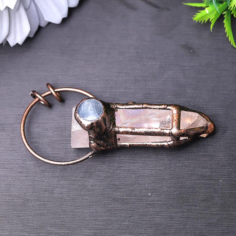 3" Rose Quartz with Kyanite Pendant for Jewelry DIY Wholesale Crystals USA